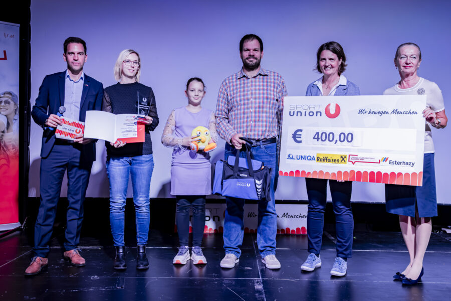 Der Preis für das innovativste Projekt – überreicht von SPORTUNION Vizepräsidentinnen Silvia Mayerhofer und Kerstin Stocker sowie Geschäftsführer Patrick Bauer - ging an den UNION Handballclub Eisenstadt.