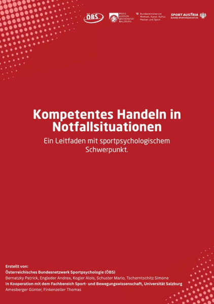 Leitfaden „Kompetentes Handeln für Notfallsituationen“ Leitfaden „Kompetentes Handeln für Notfallsituationen“ - Cover