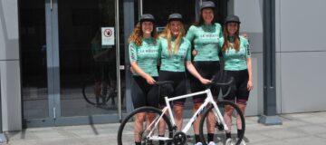 Vier Radfahrerinnen des Teams La Musette RADUNION