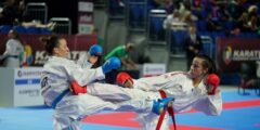 Karate_Plank und Topalovic in der Premier League Gruppenzweite_Bettina Plank Dublin - (c) by Martin Kremser