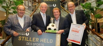 Vizepräsidenten der SPORTUNION OÖ und Franz Ratzenböck (Stiller Held 2026)
