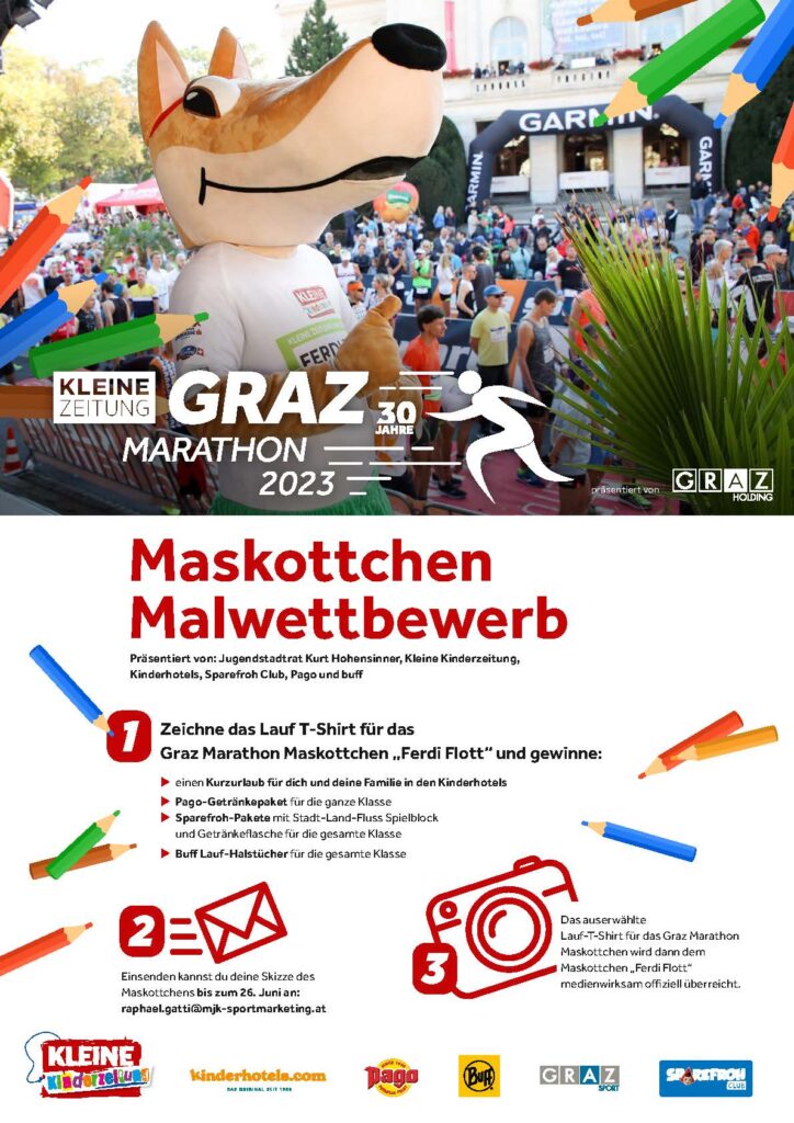 Graz Marathon Maskottchen Malwettbewerb Malvorlage 2023 (002)_Seite_1