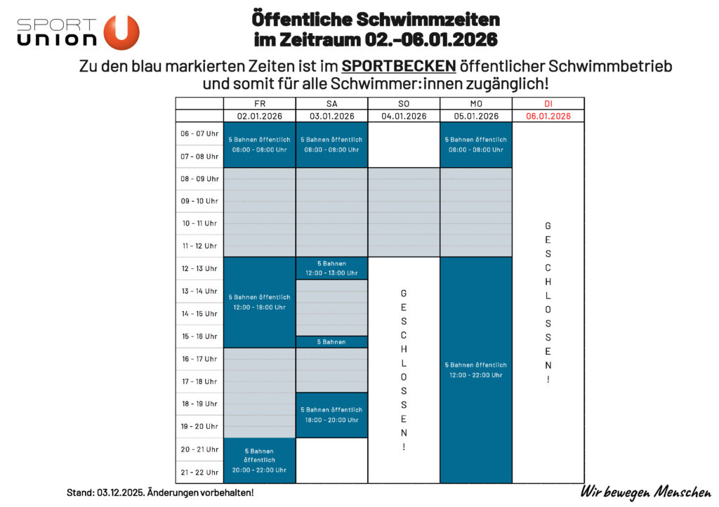 Hinweisschild_Schwimmzeiten 02.-06.01.2026_2