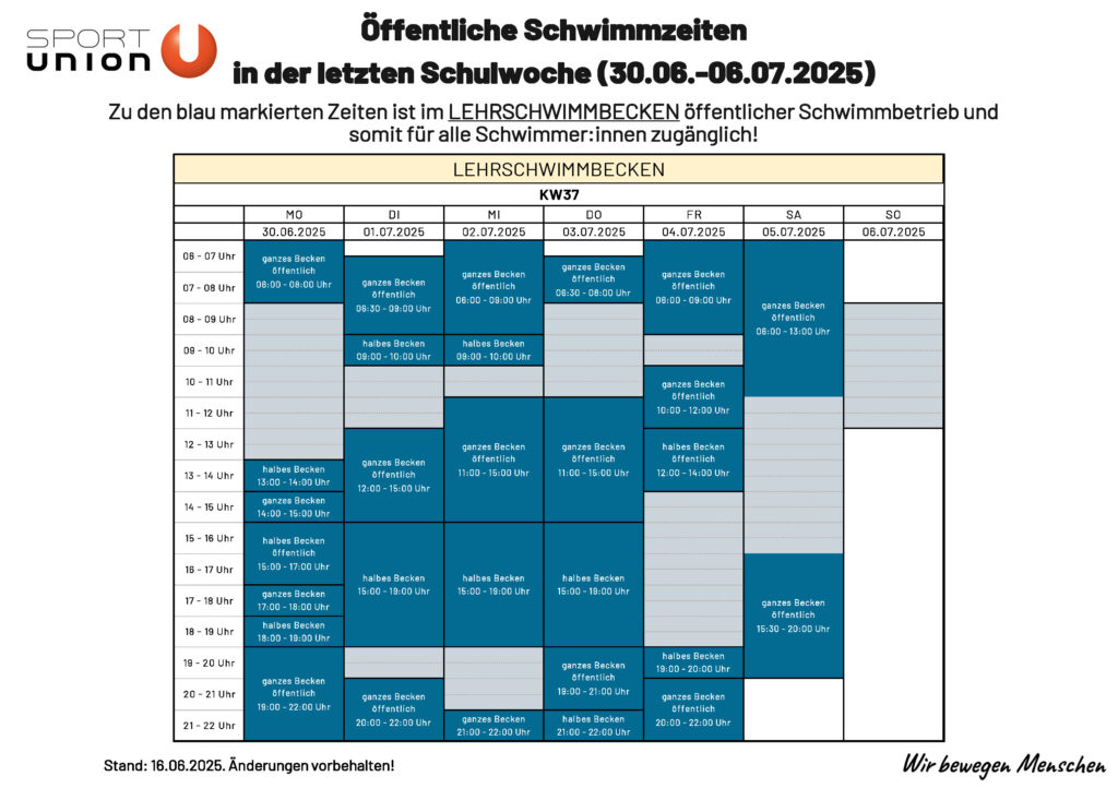 Hinweisschild_Schwimmzeiten letzte Schulwoche 2025_KW27_Seite_2
