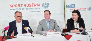 BSO Präsident Hans Niessl, Peter McDonald, Anna Kleissner 10. Dez. 2019, Haus des Sports, Wien