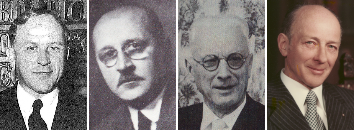 Gründungsmitglieder v.l.: Heinz Clabian (1901-1973), Josef Wicke (1887-1967), Hans Fuchs (1890-1986), Franz X. Gfatter (1906 -1986).