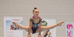 Livia-Haizinger und Celina Loidl bei den ÖStM-Sportakrobatik 2023 in Krems.