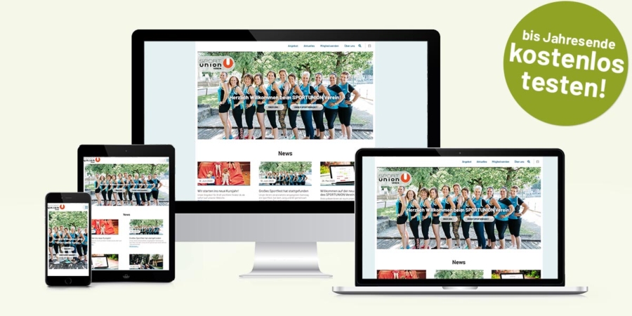 SPORTUNION Vereinswebsite Aktion: bis Jahresende kostenlos testen!