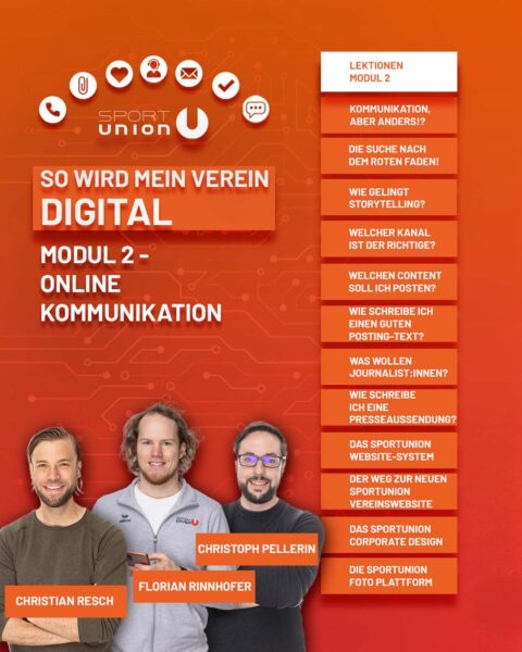 So wird mein Verein digital - Übersichtsgrafik Modul 2 - Online Kommunikation