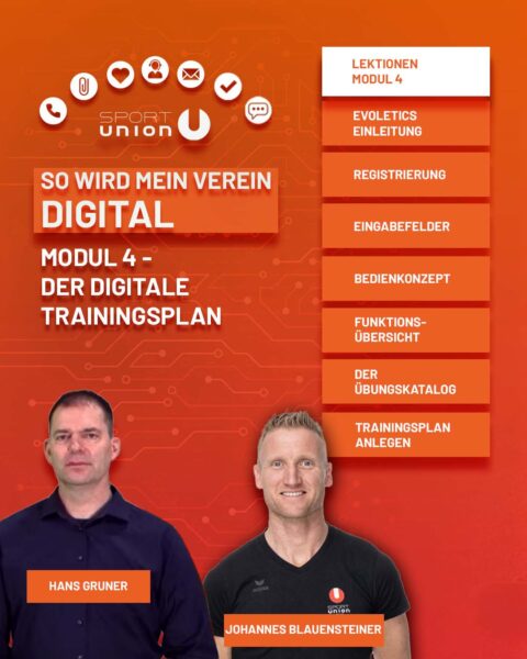 So wird mein Verein digital - Übersichtsgrafik Modul 4 - Der digitale Trainingsplan